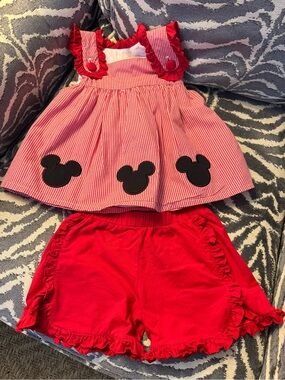 Stichy Fish 3T Girls shorts & tank tunic Mickey Mouse Ears outfit